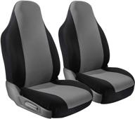 🚗 oxgord non-slip universal front seat covers for low bucket seats - ideal for cars, trucks, suvs, vans, and pickups - 2 piece set (black/gray) logo