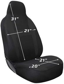 img 2 attached to 🚗 OxGord Non-Slip Universal Front Seat Covers for Low Bucket Seats - Ideal for Cars, Trucks, SUVs, Vans, and Pickups - 2 Piece Set (Black/Gray)