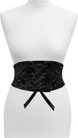 img 1 attached to 🎀 Enhance Your Style with BlackButterfly 5.5 Wide Corset Waspie Elastic Lace Belt