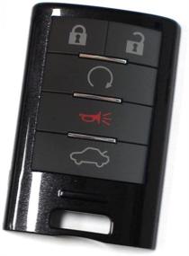 img 2 attached to 🔑 iJDMTOY Gloss Black Smart Remote Key Fob Shell: Exact Fit for Cadillac ATS CTS DTS XTS Escalade, Chevrolet C7 Corvette - Compatible with 3 4 5 6 Buttons Rectangular Shape Smart Key