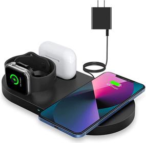 img 4 attached to ⚡️ Ultimate Wireless Charging Station: iPhone 13/12/Pro/Max, iWatch 6/5/4/3/2/se, AirPods 1/2/Pro - Fast Charging Pad Dock with Adapter