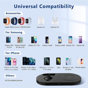 img 3 attached to ⚡️ Ultimate Wireless Charging Station: iPhone 13/12/Pro/Max, iWatch 6/5/4/3/2/se, AirPods 1/2/Pro - Fast Charging Pad Dock with Adapter