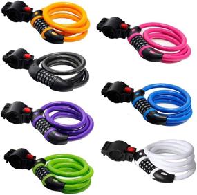 img 4 attached to GoFriend Bike Lock - High Security 5 Digit Resettable Combination Coiling Cable Lock - Best for Bicycle Outdoors (1.2mx12mm)