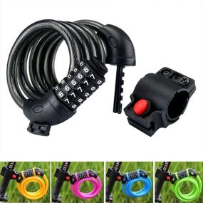 img 2 attached to GoFriend Bike Lock - High Security 5 Digit Resettable Combination Coiling Cable Lock - Best for Bicycle Outdoors (1.2mx12mm)