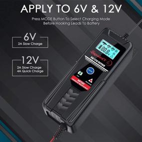 img 3 attached to 🔋 LEICESTERCN Car Battery Charger Maintainer - 6V 12 Volt Trickle Charger with Smart Automatic Repair Maintenance for Automotive, Motorcycle, Lawn Mower, Boat, AGM, GEL - Detachable O-Rings Alligator Clips