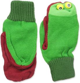 img 1 attached to 🐸 Kidorable Green Frog Acrylic Knit Mittens with Fun Frog Puppet Mouth and Eyes