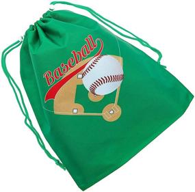 img 1 attached to Baseball Drawstring Party Favor Bags