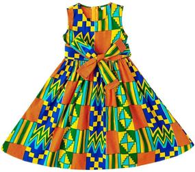 img 4 attached to HongyuAmy African Sleeveless Vintage Dresses Girls' Clothing
