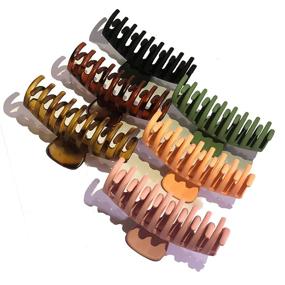 img 4 attached to Set of 6 Big Hair Claw Clips, 4.3 Inch Large Nonslip Hair Clips for Thick/Thin Hair, Jumbo Hair Claws with Strong Hold, Hair Jaw Clamp Styling Accessories for Women and Girls