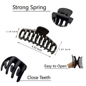 img 3 attached to Set of 6 Big Hair Claw Clips, 4.3 Inch Large Nonslip Hair Clips for Thick/Thin Hair, Jumbo Hair Claws with Strong Hold, Hair Jaw Clamp Styling Accessories for Women and Girls