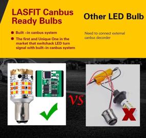 img 2 attached to Лампа для поворотников LASFIT с двойным цветом светодиодов | Против дразнящего мигания | Смещение белого/янтарного цвета | Набор из 2 штук