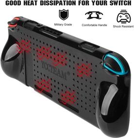img 3 attached to Nintendo Switch 2018 Protective Case - Shock-Absorption Grip Cover with Anti-Scratch Design | Soft & Comfortable TPU Case for Nintendo Switch Console (Black)