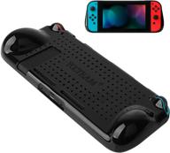 nintendo switch 2018 protective case - shock-absorption grip cover with anti-scratch design | soft & comfortable tpu case for nintendo switch console (black) логотип