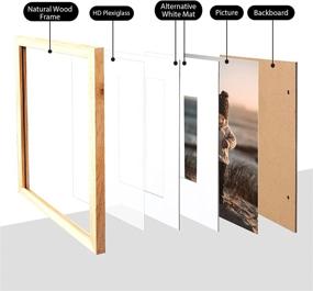 img 2 attached to 🖼️ KINLINK 11x14 Natural Wood Picture Frame: Versatile Display for Photos 5x7/8x10, With or Without Mat - Wall Mountable and Tabletop Compatible