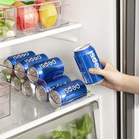 img 1 attached to Vtopmart Clear Plastic Beverage & Canned Food Dispenser - 4 Pack Soda Can Organizer for Refrigerator, Fridge Organizer Bins for Freezer, Kitchen, Pantry, Countertops, Cabinets