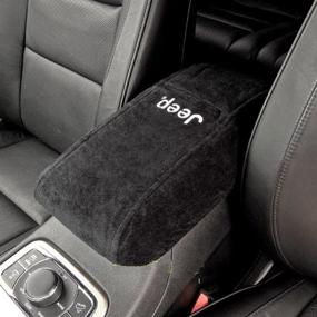 img 1 attached to 🚗 Seat Armour KAJGCB11-14 Jeep Grand Cherokee Console Cover: Officially Licensed Custom Fit, Embroidered Logo (2011-2017, Black)