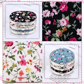 img 2 attached to 🌸 Roowest 6-Piece Floral Pocket Mirrors Set - Retro Handbag Mirrors, Vintage Makeup Compact Mirrors with Flowers Pattern - Folding, Compact, Portable Mirrors for Women, Girls - Beauty Accessories (Round & Oval Shapes)