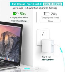 img 3 attached to 🔌 USB C Charger Power Adapter for MacBook Pro 16, 15, 13 inch, New Air 13 inch 2020/2019/2018, Thunderbolt 3 Block, 6.6ft 5A Cable