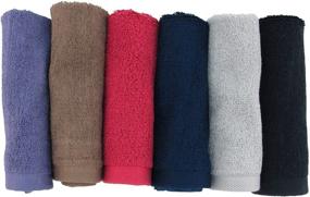 img 4 attached to 🎍 BambooMN Silky Soft Bamboo Rayon Washcloth for Face - Extra Durable Blend - 12" x 12" - Assorted Dark Colors - Pack of 6