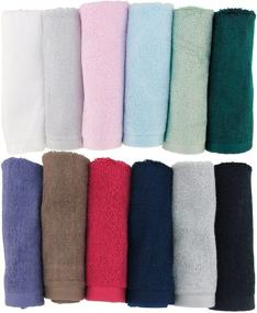 img 1 attached to 🎍 BambooMN Silky Soft Bamboo Rayon Washcloth for Face - Extra Durable Blend - 12" x 12" - Assorted Dark Colors - Pack of 6