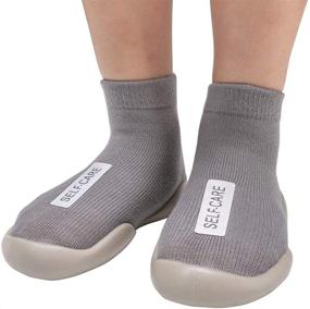 img 3 attached to 👟 Infant Toddler Kids First Walking Slippers: Baby Sock Shoes with Non-Slip Rubber Sole