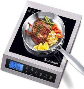 img 4 attached to Sunmaki Professional Induction Cooktop - Efficient & Sustainable Stainless Steel Induction Burner with LCD Screen & Sensor Touch - Ideal for Home, School, and Restaurant Use