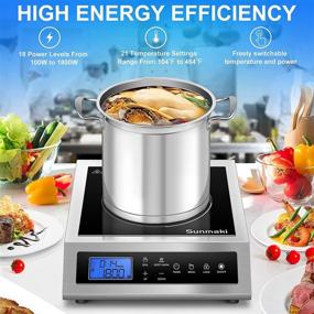 img 3 attached to Sunmaki Professional Induction Cooktop - Efficient & Sustainable Stainless Steel Induction Burner with LCD Screen & Sensor Touch - Ideal for Home, School, and Restaurant Use