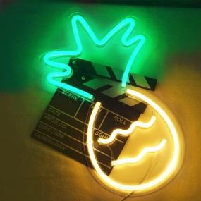 img 1 attached to SunKite Pineapple Neon Sign Lights: Vibrant LED Wall 🍍 Light Art Decor for Bedroom, Home, Bars, Cafes, and more!