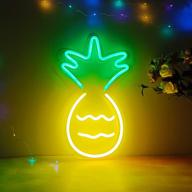 sunkite pineapple neon sign lights: vibrant led wall 🍍 light art decor for bedroom, home, bars, cafes, and more! логотип