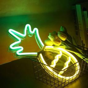 img 2 attached to SunKite Pineapple Neon Sign Lights: Vibrant LED Wall 🍍 Light Art Decor for Bedroom, Home, Bars, Cafes, and more!