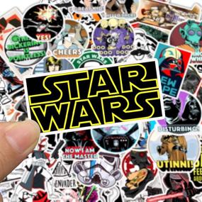 img 3 attached to 🌟 50 PCS Star Wars Stickers for Laptop, Water Bottle, Luggage, Snowboard, Bicycle, Skateboard, Decal for Kids, Teens, Adults - Waterproof Aesthetic Stickers