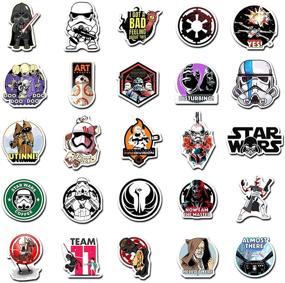 img 2 attached to 🌟 50 PCS Star Wars Stickers for Laptop, Water Bottle, Luggage, Snowboard, Bicycle, Skateboard, Decal for Kids, Teens, Adults - Waterproof Aesthetic Stickers
