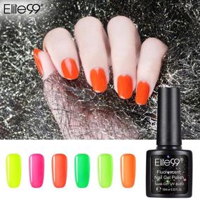 img 3 attached to 💅 Набор светящегося в темноте лака для ногтей: Elite99 6 шт. Неоновый флюоресцентный гель-лак - набор для снятия геля с ультрафиолетовой и светодиодной лампой, 10 мл