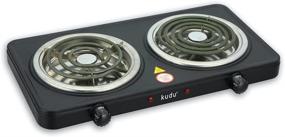 img 3 attached to 🔥 Portable Electric Double Hot Plate Cooktop, Stainless Steel Base with 5-Level Temperature Control - Compact 1000w Black Electric Burner for Camping