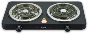 img 4 attached to 🔥 Portable Electric Double Hot Plate Cooktop, Stainless Steel Base with 5-Level Temperature Control - Compact 1000w Black Electric Burner for Camping