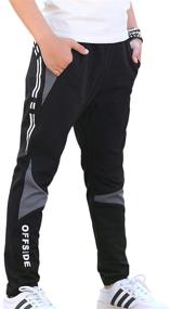 img 4 attached to CNMUDONSI Husky Boys Sweatpants Size 8-16 - Cotton Kids Pants for Optimal Comfort and Style