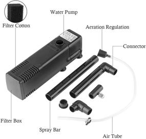 img 3 attached to 🐠 FEDOUR Submersible Internal Filter with Water Pump for Fish Tank, Ideal for Aquariums up to 35 Gallons