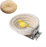 🐦 bird parakeet nest: handmade cotton hemp rope weave for breeding & hatching birds - parrot nesting box, cage house hut cave with raffia fiber ideal for parrots & canaries logo