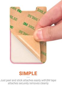 img 1 attached to OBVIS Stick On Wallet Sleeve Cell Phone Pocket Card Holder Pocket Pouch For IPhone Android Smartphone Pink