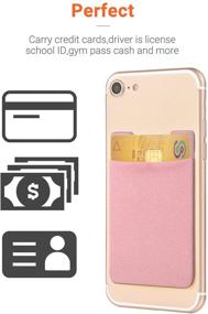 img 3 attached to OBVIS Stick On Wallet Sleeve Cell Phone Pocket Card Holder Pocket Pouch For IPhone Android Smartphone Pink