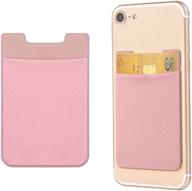 obvis stick on wallet sleeve cell phone pocket card holder pocket pouch for iphone android smartphone pink logo