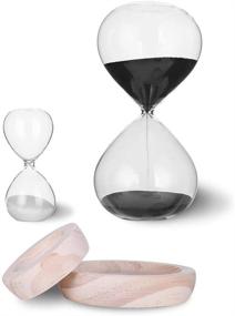 img 3 attached to Hourglass Sand Timer Set with Wooden Base Stand - Ideal Room, Kitchen, and Office Decor - Effective Time Management Tool