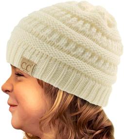 img 2 attached to Boys' Chunky Stretchy Slouch Beanie Hat: Accessories for Hats & Caps