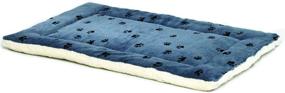 img 3 attached to Blue/White MidWest Homes for Pets Reversible Paw Print Dog Bed in Various Sizes