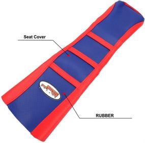 img 4 attached to JFG RACING Red/Blue Gripper Rubber Soft Motorcycle Seat Cover For 50-125Cc For CRF50 XR50 Pit Dirt Bikes