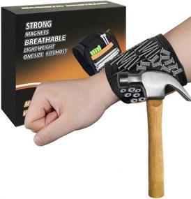 img 4 attached to 🧲 Magnetic Wristband with 15 Strong Magnets - Perfect Gift for DIY Handyman: Holds Screws, Nails, and Drill Bits Efficiently