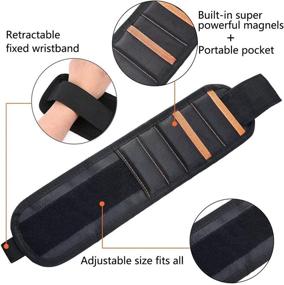 img 2 attached to 🧲 Magnetic Wristband with 15 Strong Magnets - Perfect Gift for DIY Handyman: Holds Screws, Nails, and Drill Bits Efficiently