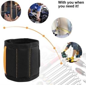 img 1 attached to 🧲 Magnetic Wristband with 15 Strong Magnets - Perfect Gift for DIY Handyman: Holds Screws, Nails, and Drill Bits Efficiently