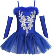 sparkling fairy ballerina tutu dress: sequins, beads, gloves & hair clip set for chictry kid's girls dance costume logo