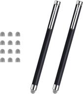 🖊️ chaoq stylus pens for touch screens – capacitive mesh fiber stylus (2-pack) with 12 replaceable tips – black logo